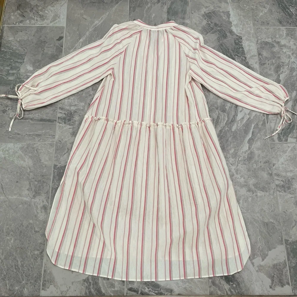 Zara red and gray striped midi dress - Picture 2 of 4